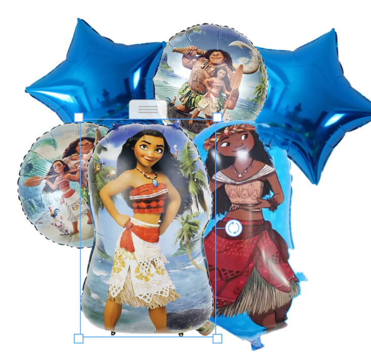 Moana 1st Birthday Balloon Bouquet Set - 7 Piece Party Decorations With Giant Number 1