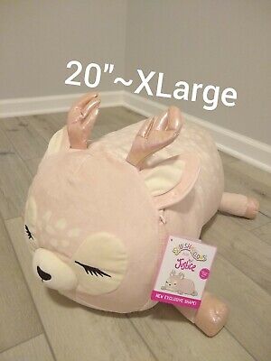 New XL 20" Squishmallow Ivy Rose Gold Pink Sleepy Deer Plush Pillow Justice 