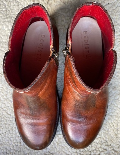BED STU Botines Mujer Lydyi Teca Envejecido Plataforma Zapatero Cuero Talla 7 - Imagen 5 de 12