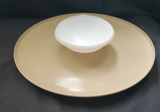 Tupperware #492-2 Chip/ Dip 3 pc set.  Beige Tray and Whitet Bowl & Lid. Vintage