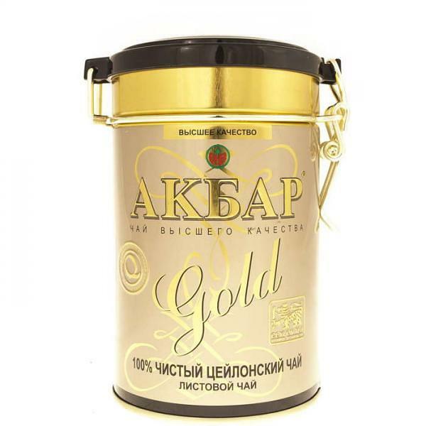 Akbar Gold Pure Ceylon Leaf Tea, Tin Box 15.87 oz / 450 g