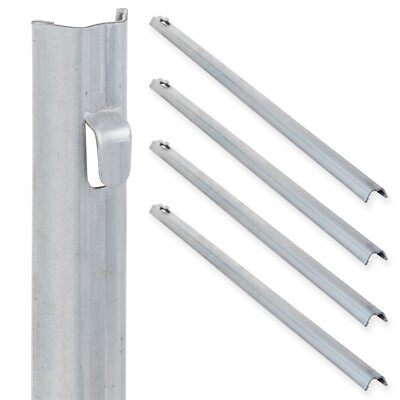 5x W-Profil Zaunanker 50cm für Wildzaun Knotengeflecht verzinkter Stahl