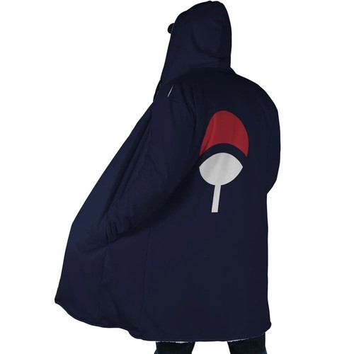 Uchiwa Shinobi Clan Emblem Hooded Cloak Coat - Picture 3 of 6