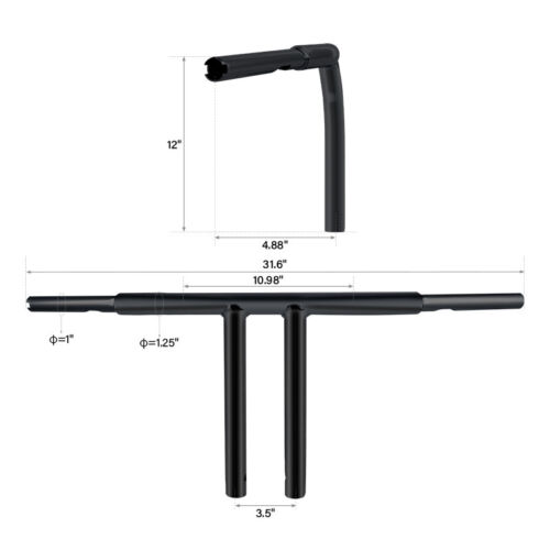 4/6/8/10/12/14/16/18'' Rise T Bar Handlebar Fit For Harley Softail FLST FXST New - Picture 15 of 18