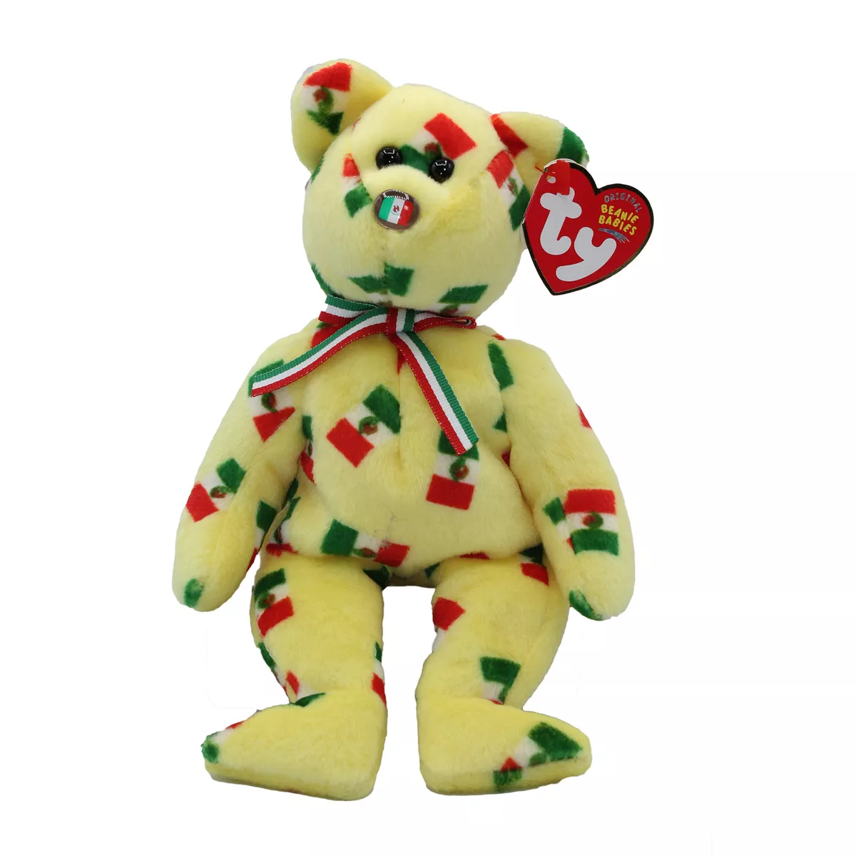 Ty Beanie Baby Pinata MWMT Bear Flag Nose 2003