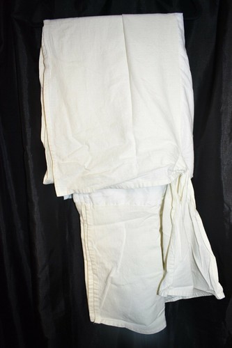 CHAPS King Size 100% cotton bed skirt ivory solid plain 14" drop corner pleat - Picture 3 of 7