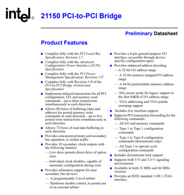 PCI zu PCI Bridge Intel SB21150AC Neu ist versiegelt Tray QFP