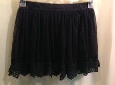 BLACK LACEY MESH Knit Jr Women's Skirt Size SMALL