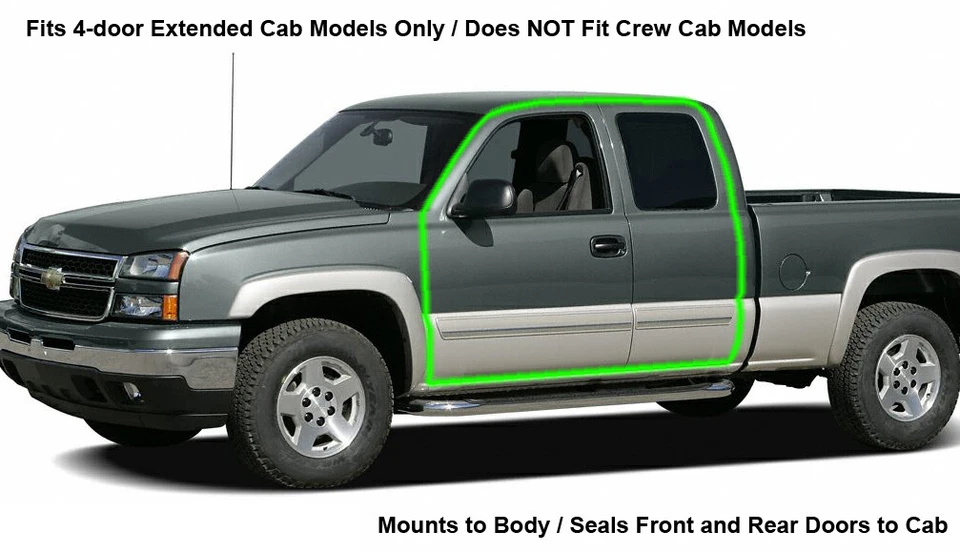 New Extended Cab Door Seal SET Weatherstrip / 2000-2006 Silverado Sierra X-Cab - Image 2 of 4