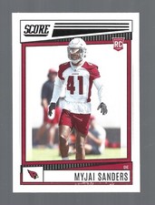 2022 Score RC #319 Myjai Sanders Arizona Cardinals ROOKIE Football Card Base. rookie card picture