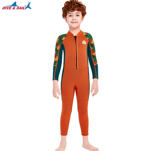 2.5MM Kids One Piece Long / Short Sleeve Surf Diving Wetsuit Girl Boy Swim Suit - Picture 20 of 68