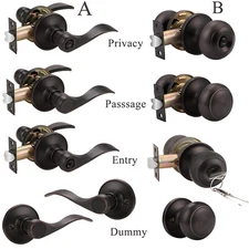 Privacy Handles Passage Wave Door Levers Round Entry Locks Oil Rubbed Bronze