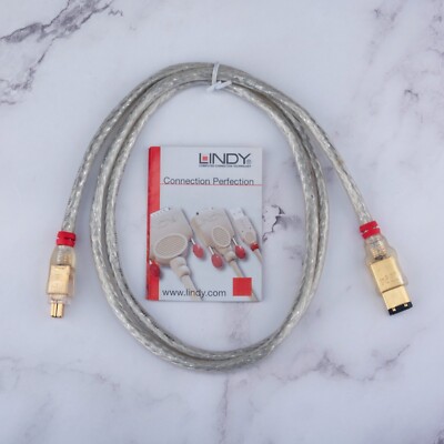 Premium Firewire Kabel iEEE1394 6/4 M auf M vergoldet 400Mb/s Speed Lindy, UK