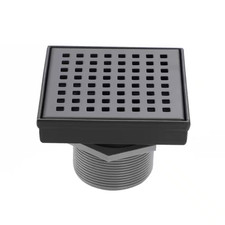 4 In. Stainless Steel Square Shower Drain with Modern Square Pattern Drain Cover