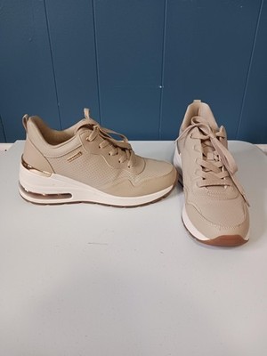Skechers Shoes Womens Size 8.5 Beige Air Cooled Memory Foam Athletic Sneakers