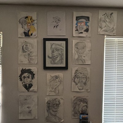 OOAK Contemporary Illustration Drawing on Paper, Cartoon Portrait, Unframed