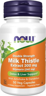 NOW, Silymarin Milk Thistle Extract 300 mg with Artichoke, 50 Veg Caps