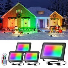 4 Pack 50W Christmas Led Flood Lights 500W Equi Color Changing with Remote Wa...