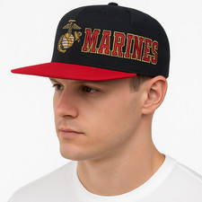 USMC MARINES Snapback Officially Licensed United States Marine Corps Flat Brim