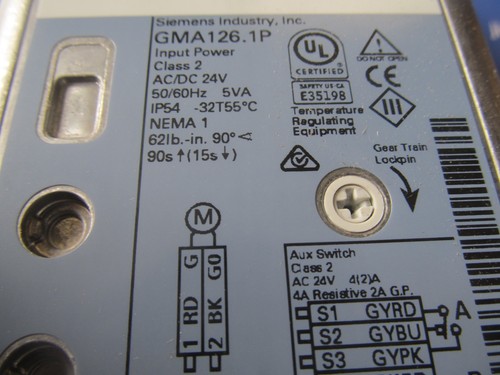 SIEMENS Attuatore ammortizzatore rotativo 24 V all'aperto 62 pollici-lb, GMA126.1P, nuovo surplus - Foto 2 di 5