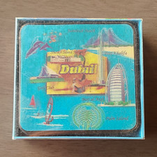 5 Dubai Souvenir Coaster, Multicolor 3D Graphic Print Plastic W/ Cork Back