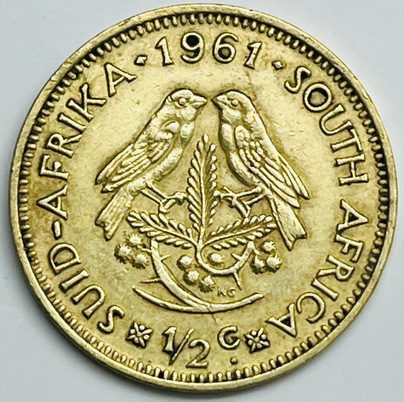 1961 South Africa 1/2 Penny KM# 56 Circulated Condition