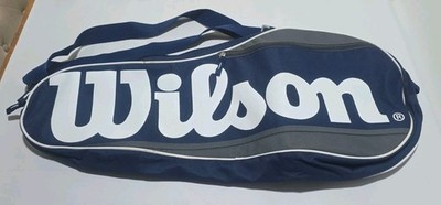 Wilson Blue, White, Gray Tennis Racquet Bag Holder Carrier Case NICE!! 