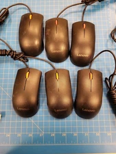 Lenovo USB Wired Optical Mouse SM50K28066 Black PC Computer Mice Lot 6 Scroll