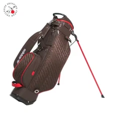 adidas Lightweight Compact Monogram Carry Stand Bag Dark Brown / Better Scarlet