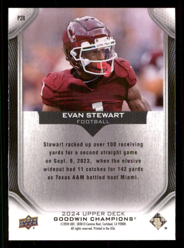 2024 Upper Deck Goodwin Champions Platinum #P28 Evan Stewart - Image 2 of 2