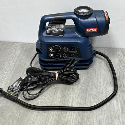 #ad Ryobi 120V Air Inflator with Spotlight PSI Gauge Corded Tire Pump $34.99