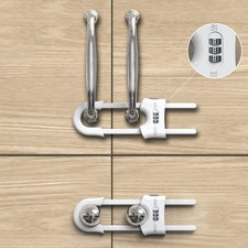 4 Pack Child Proof Sliding Cabinet Door Code Locks Baby Safety 4 PCS, White