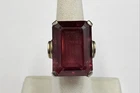 Sterling Silver Size 6.5 Vintage Ring W/ Glass Gem