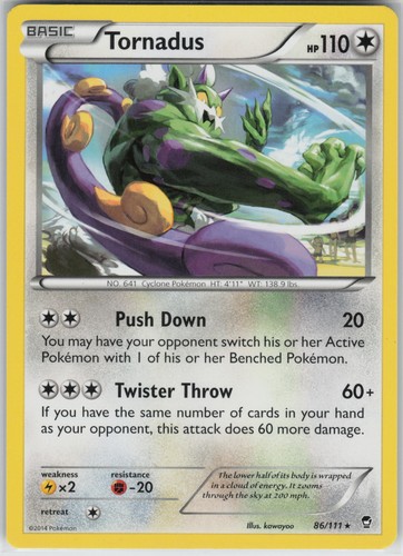 Tornadus Rare XY - Furious Fists 86/111 NM