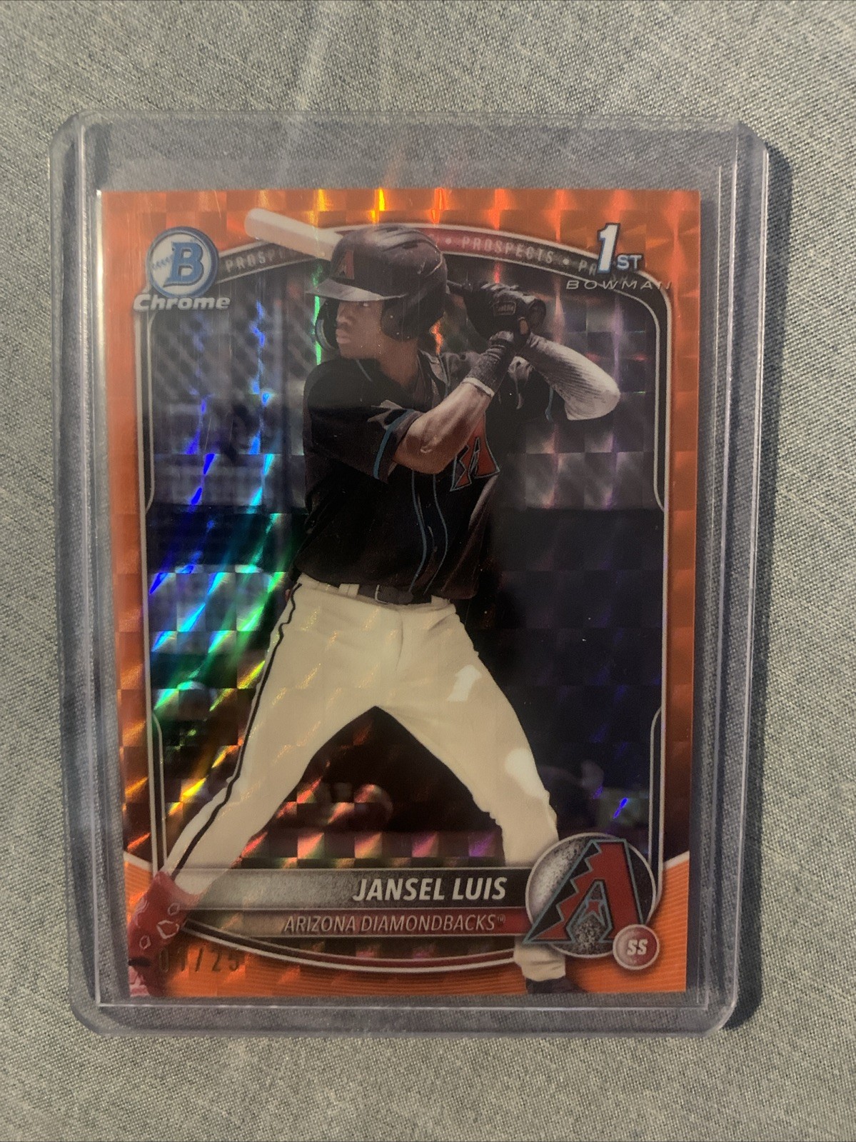 Jansel Luis 2025 Bowman Chrome 1st Orange Geometric /25 Diamondbacks