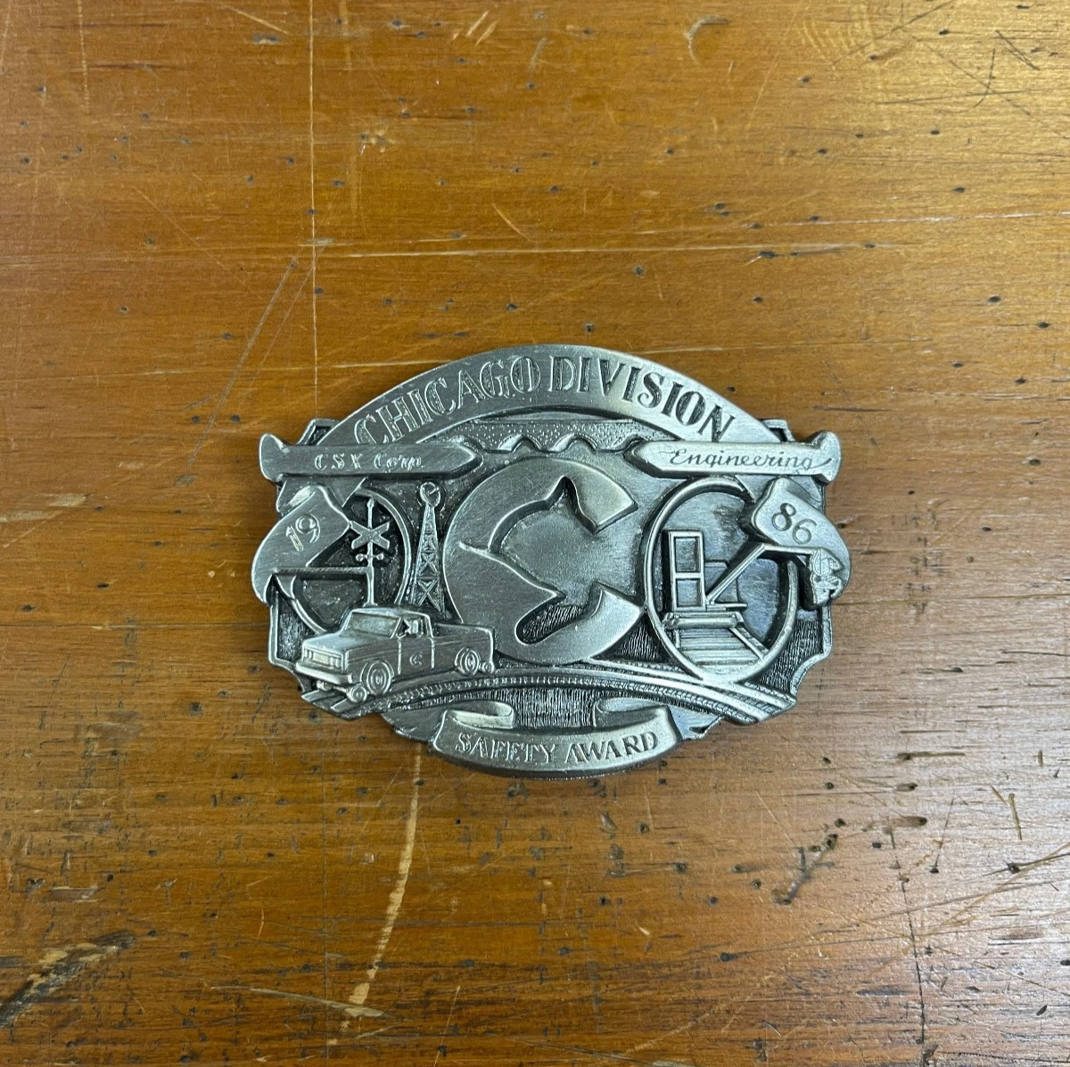 Vtg CDi Belt Buckle Gillette Hasting Gould Pennzoil Metal Arts OKC Rare Vehicles/Transportation Vintage Belt Buckles for sale | eBay main image 3