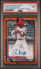 2024 Bowman Draft - Christian Moore #CPA-CM Orange Wave Refractor /25 (AU, RC)