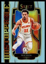 2023-24 Panini Select Trae Young 7 Unstoppable Silver Prizms Atlanta Hawks