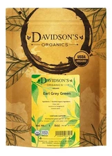 Davidson's Organic Earl Grey Green Loose Leaf Tea 1 Pound Premium Blend