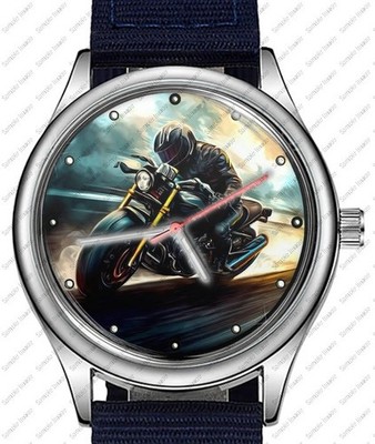 Motorrad Sport Rennfahrer Kunst stilvoll seltene Qualität Armbanduhr