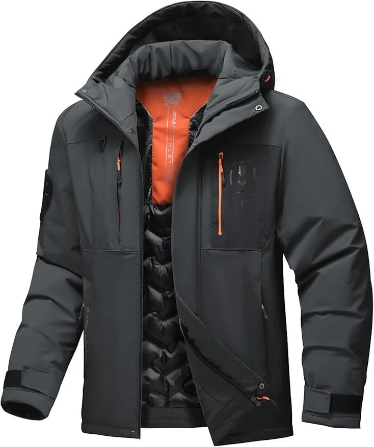 Men’s Waterproof Ski Jacket Graphene Lined Winter Snow Coat Hooded X Large
