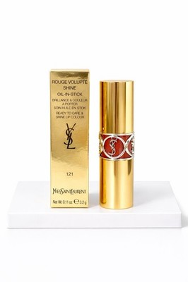 YSL Rouge Volupte Shine 121 Beige Satin 0.11 Oz Discontinued Formula - NIB 