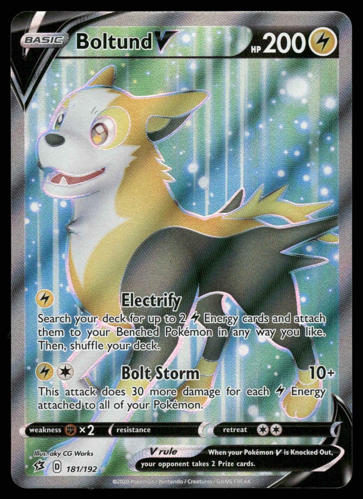 Boltund V 181/192 Ultra Rare Rebel Clash Pokemon NM