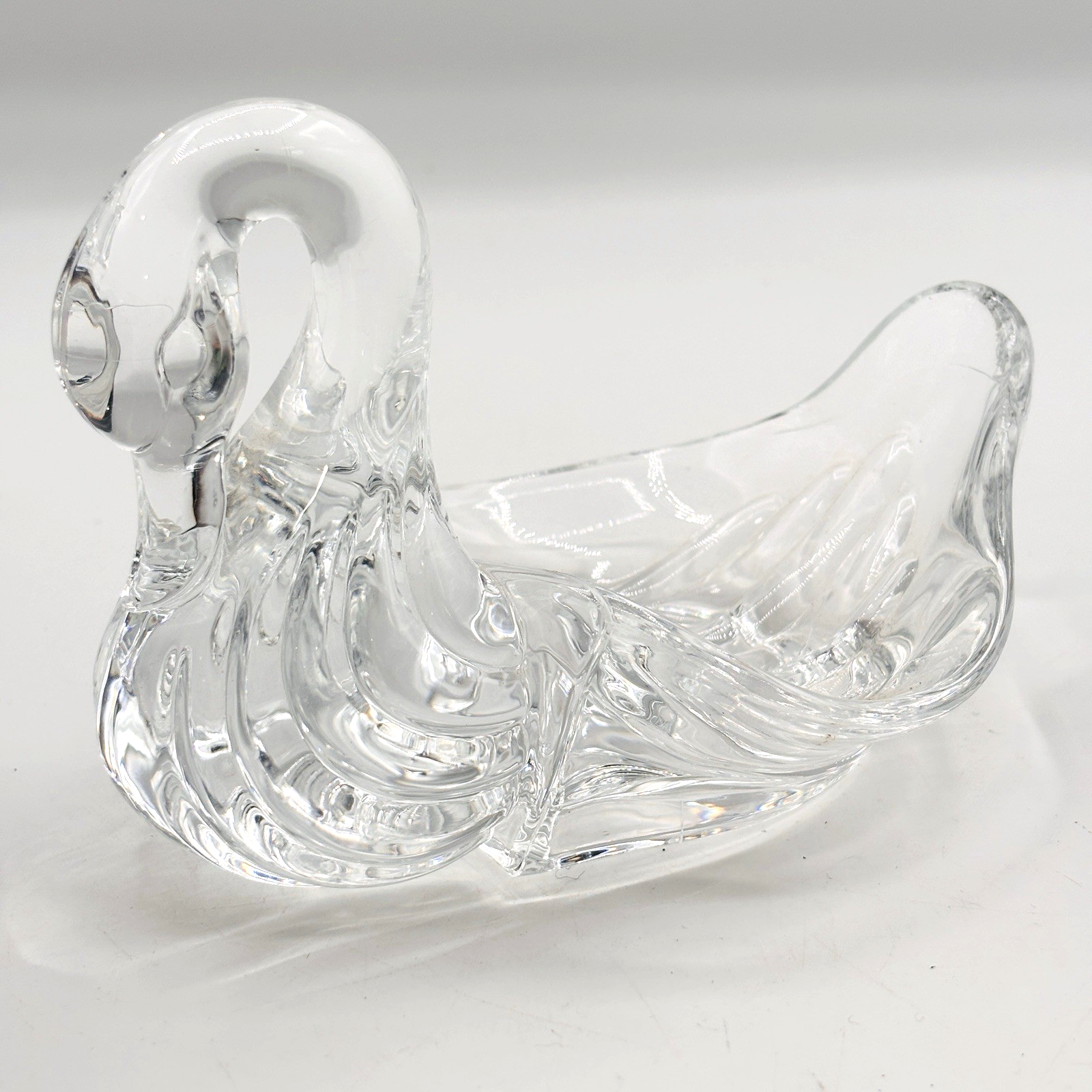 Vintage Clear Lucite Swan Soap Dish
