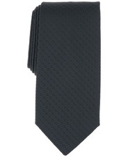 Perry Ellis Mens Cronan Geo-Pattern Solid Neck Tie Black