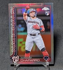 Andres Chaparro Refractor Rookie 2025 Topps Chrome Card 187 Washington Nationals