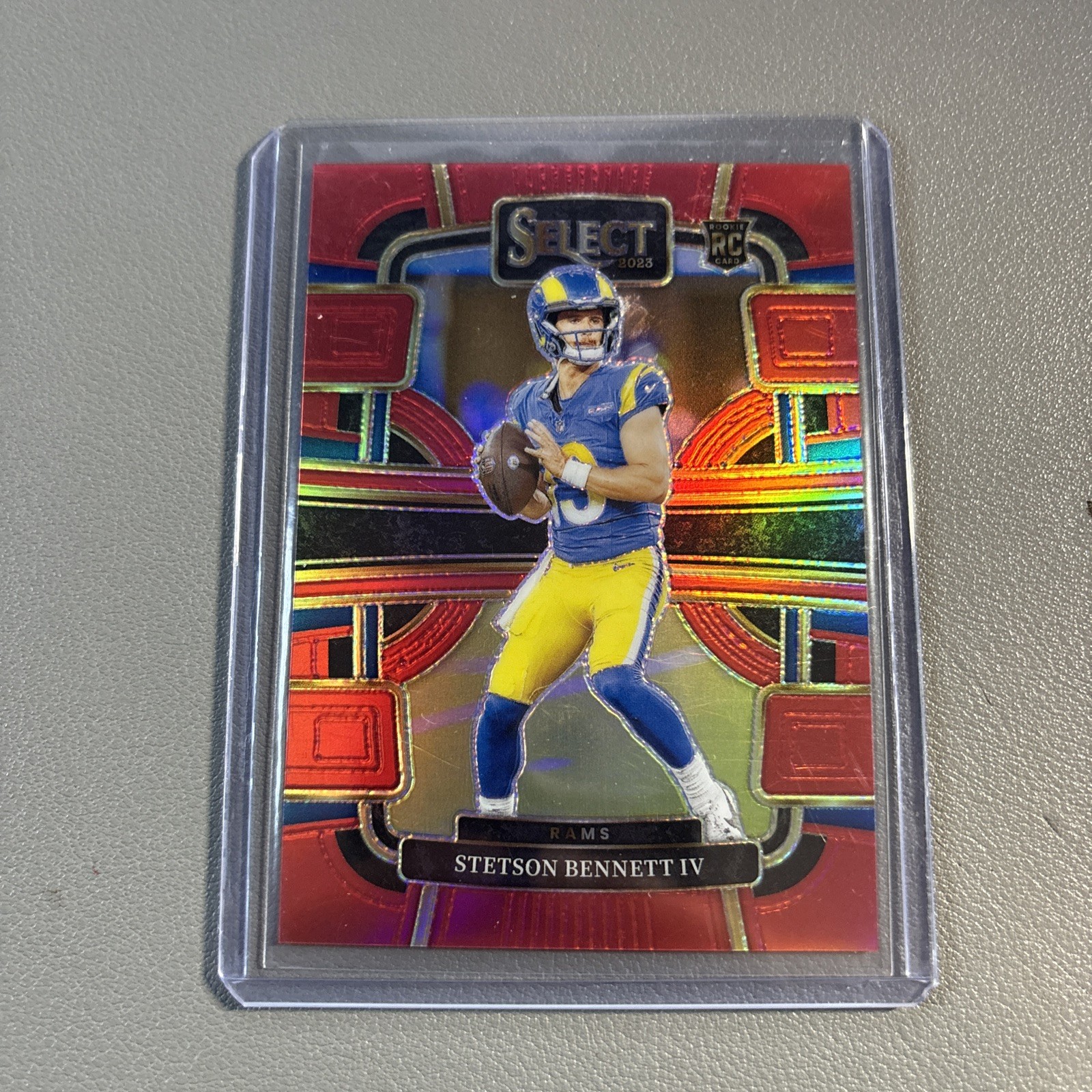 STETSON BENNETT IV 2023 SELECT CONCOURSE ROOKIE RED PRIZM RC #/99 RAMS - UGA