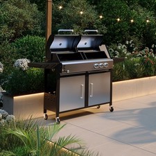 Charles Bentley Gas & Charcoal BBQ Grill Ottimo 465 Dual Fuel 2-Burner Barbecue