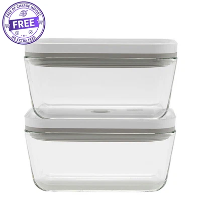 ZWILLING J.A. HENCKELS ZWILLING M / 2-pc, Medium Vacuum Container, Glass, Nestable and stackable, Grey