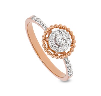 0.27 CT Round Lab Grown Diamond Engagement Ring 10K Yellow Gold IGI Certified